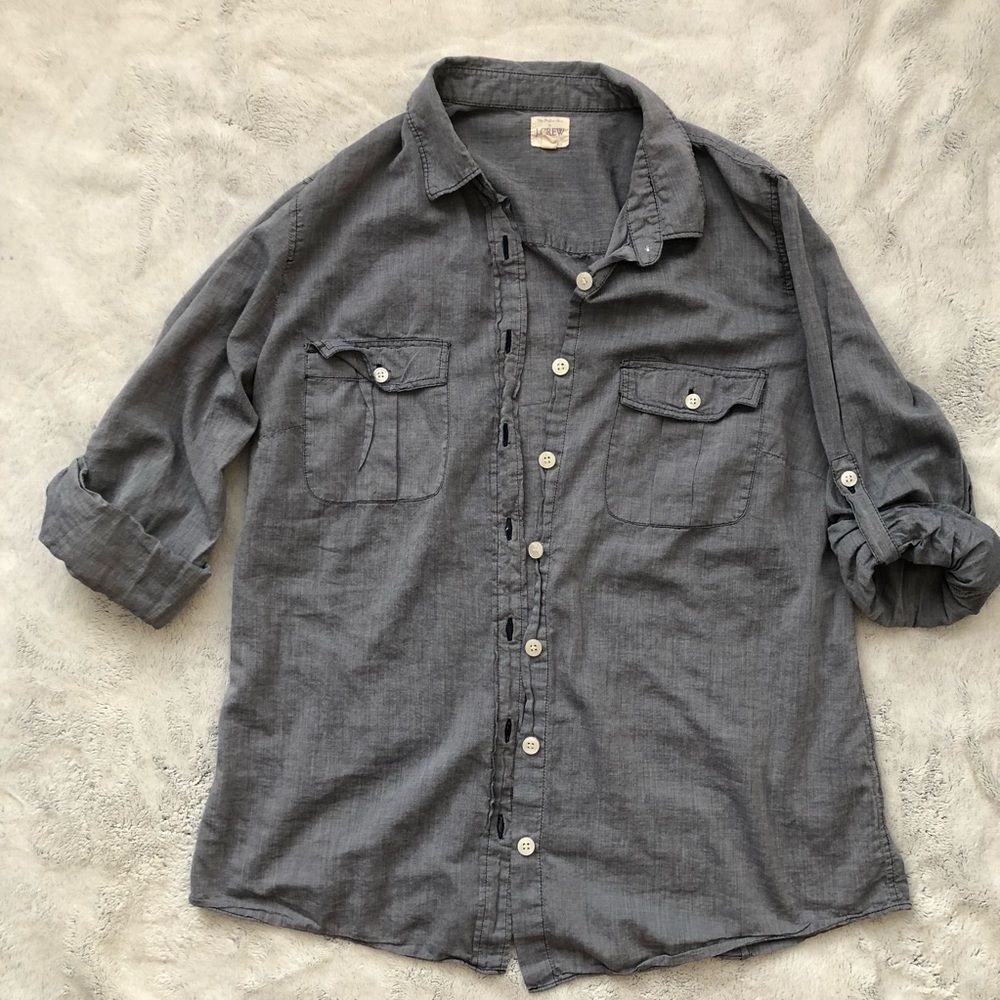 J Crew Chambray Button down with rolled sleeves